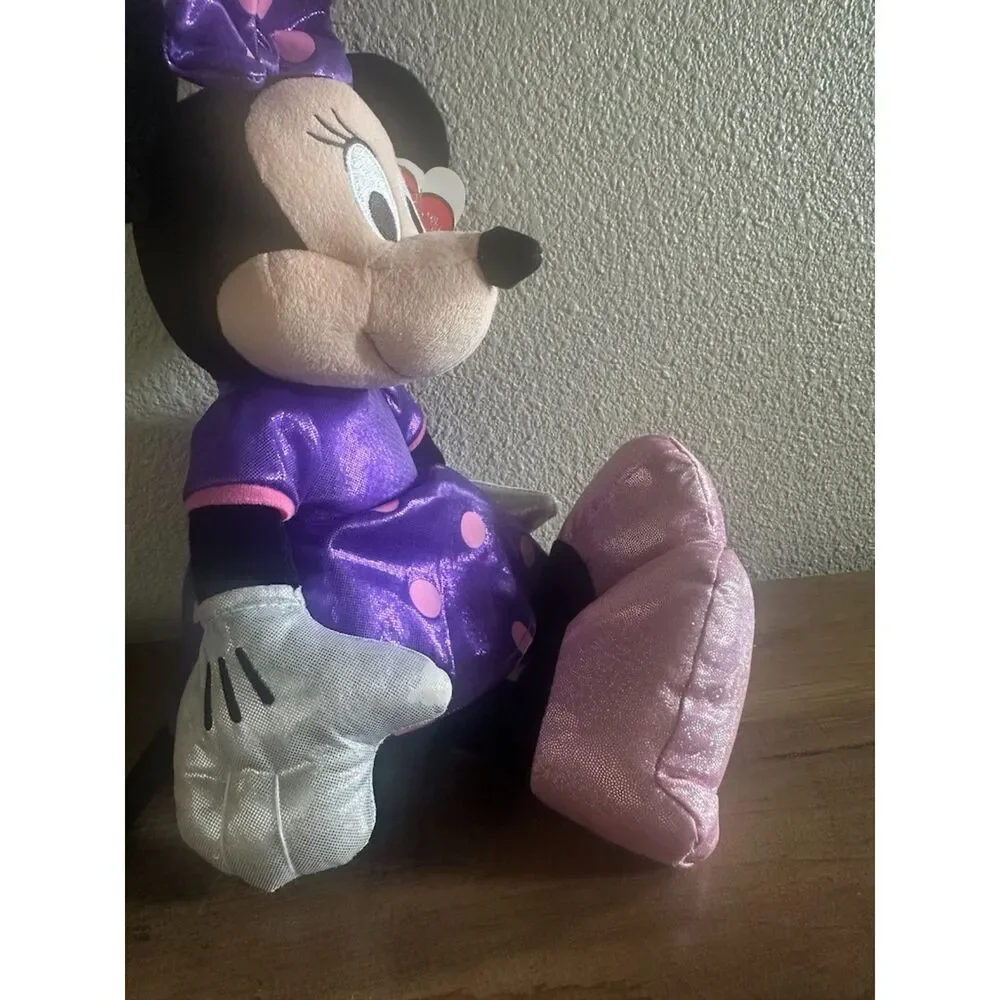 Ty Disney Sparkle Minnie Mouse Purple & Pink Plush 17